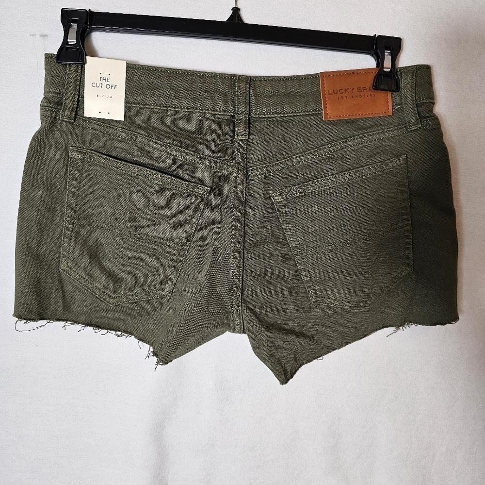 Lucky Brand The Cut Off Green Denim Jean Shorts Women's Size 6 NWT - Picture 8 of 10